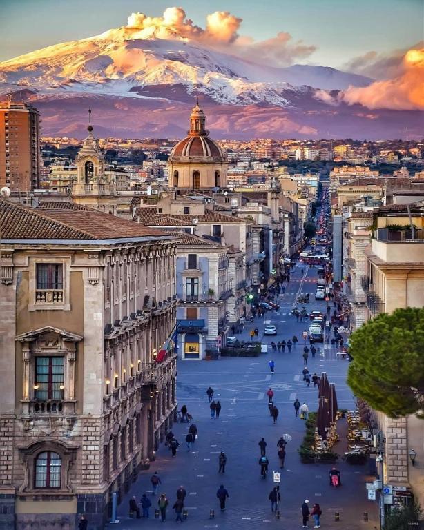 A general view of Catania or a view of the city taken from the holiday home