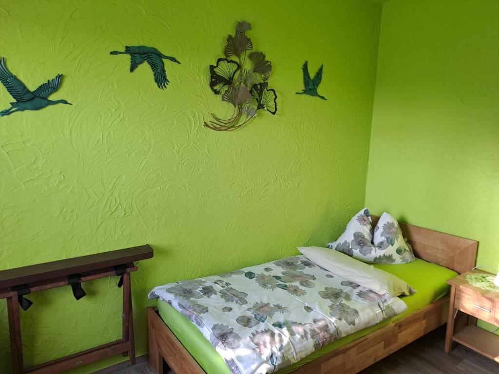 Postel nebo postele na pokoji v ubytování Pension Sander