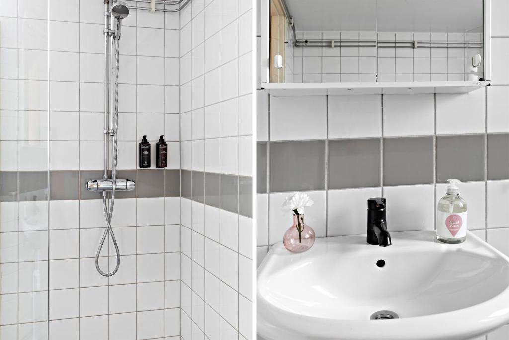 Koupelna v ubytování Forenom Aparthotel Stockholm Alvik