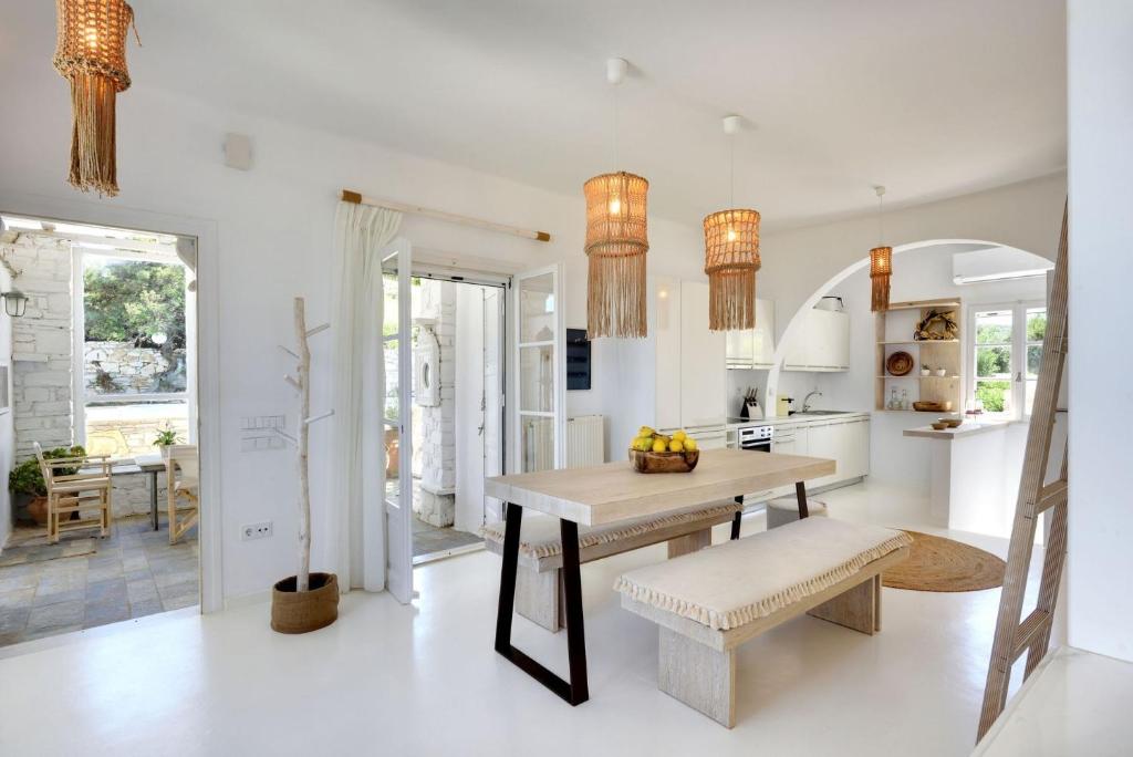 Kuchnia lub aneks kuchenny w obiekcie Villa Agia Thalassa Beachfront Luxury Villa Ampelas Paros