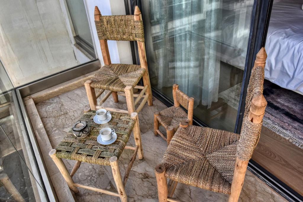 Posezení v ubytování Chic & Comfy Apartment in Agadir Center