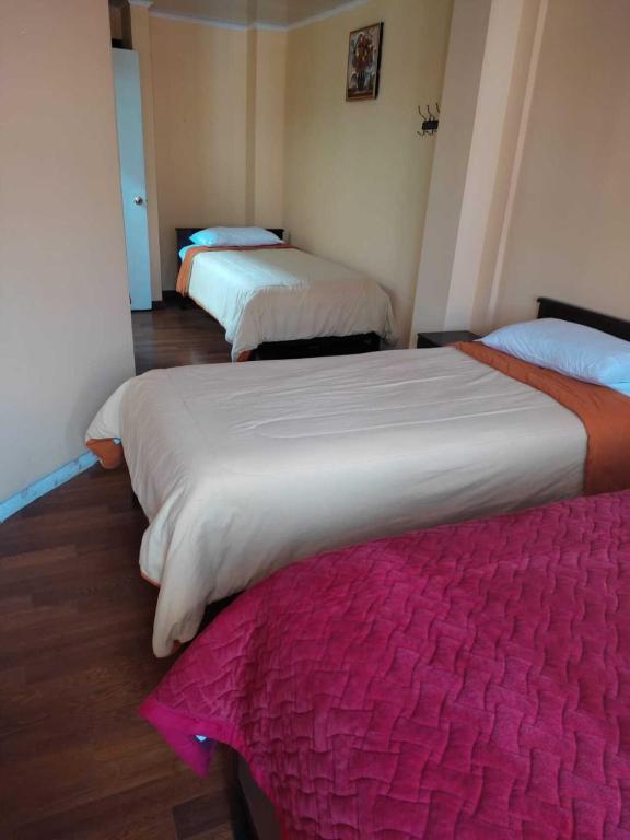 Postel nebo postele na pokoji v ubytování HOTEL DACIN