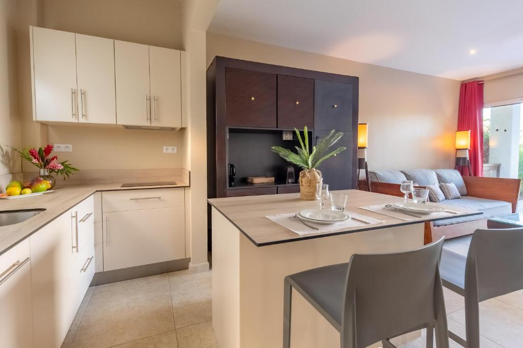 Kuchyň nebo kuchyňský kout v ubytování Physacap Suites & Villas