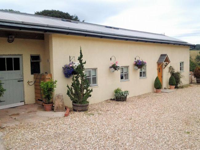 a house with potted plants on the side of it at 1 Bed in Sidmouth SWCOM in Sidbury