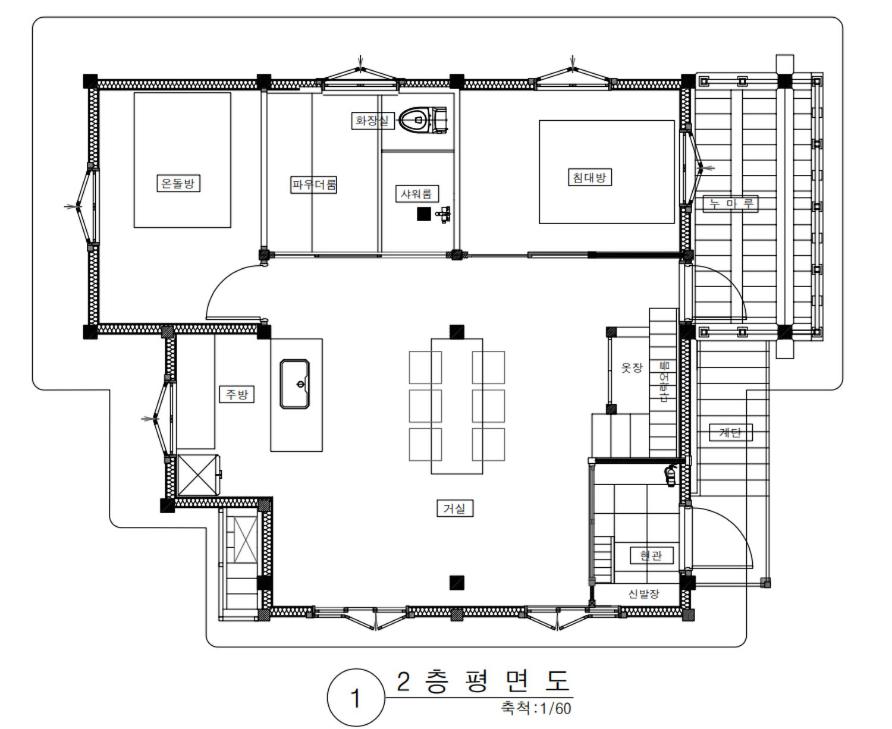 Půdorys ubytování Haenggung stay Dalno - Suwon private house hanok