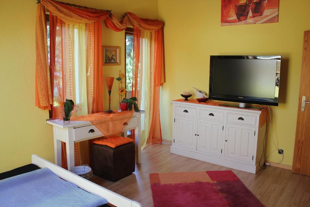 TV a/nebo společenská místnost v ubytování Bed & Breakfast Wepfer