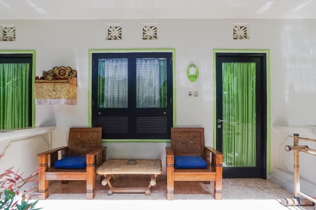 Posezení v ubytování Green View Ubud Hostel Bali