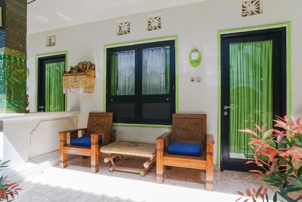 Posezení v ubytování Green View Ubud Hostel Bali