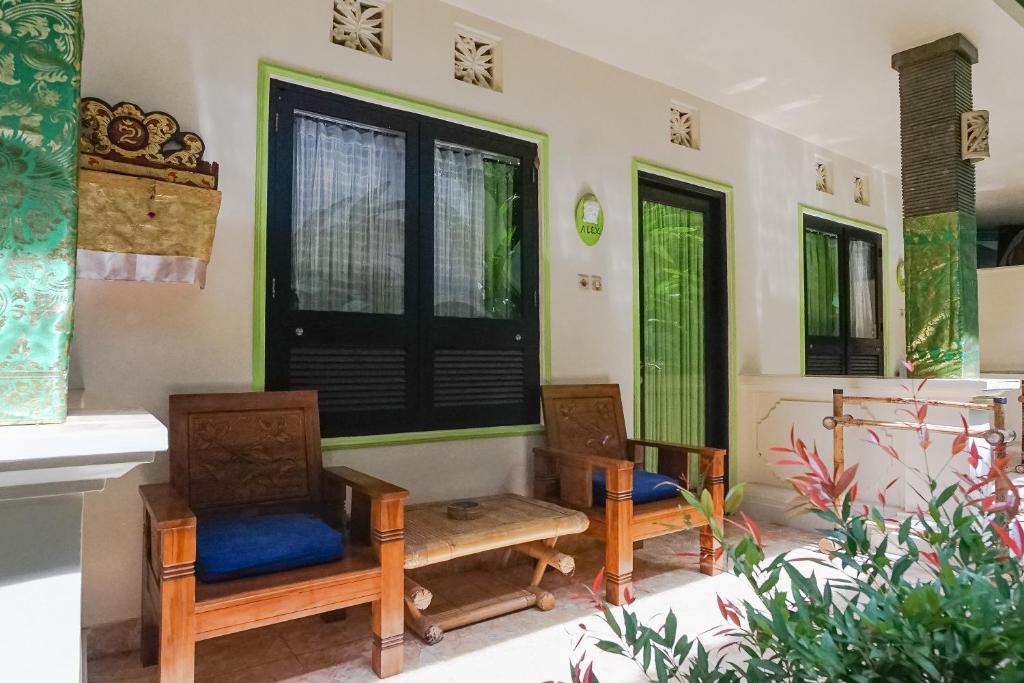 Posezení v ubytování Green View Ubud Hostel Bali