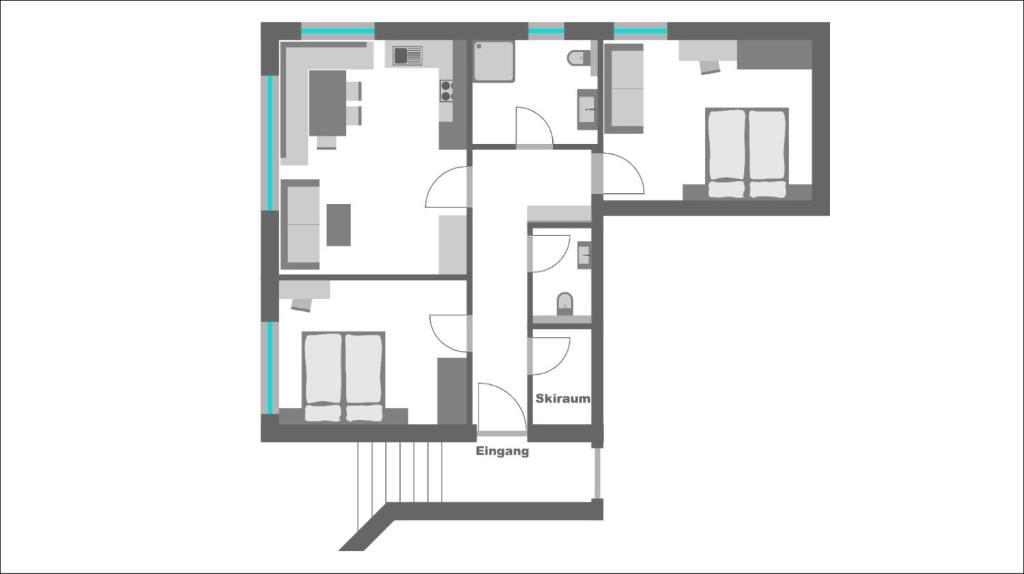 Plán poschodí v ubytovaní Ferienwohnung Ladner