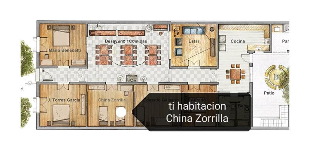 Půdorys ubytování Habitaciones en Casa Céntrica cerca de todo