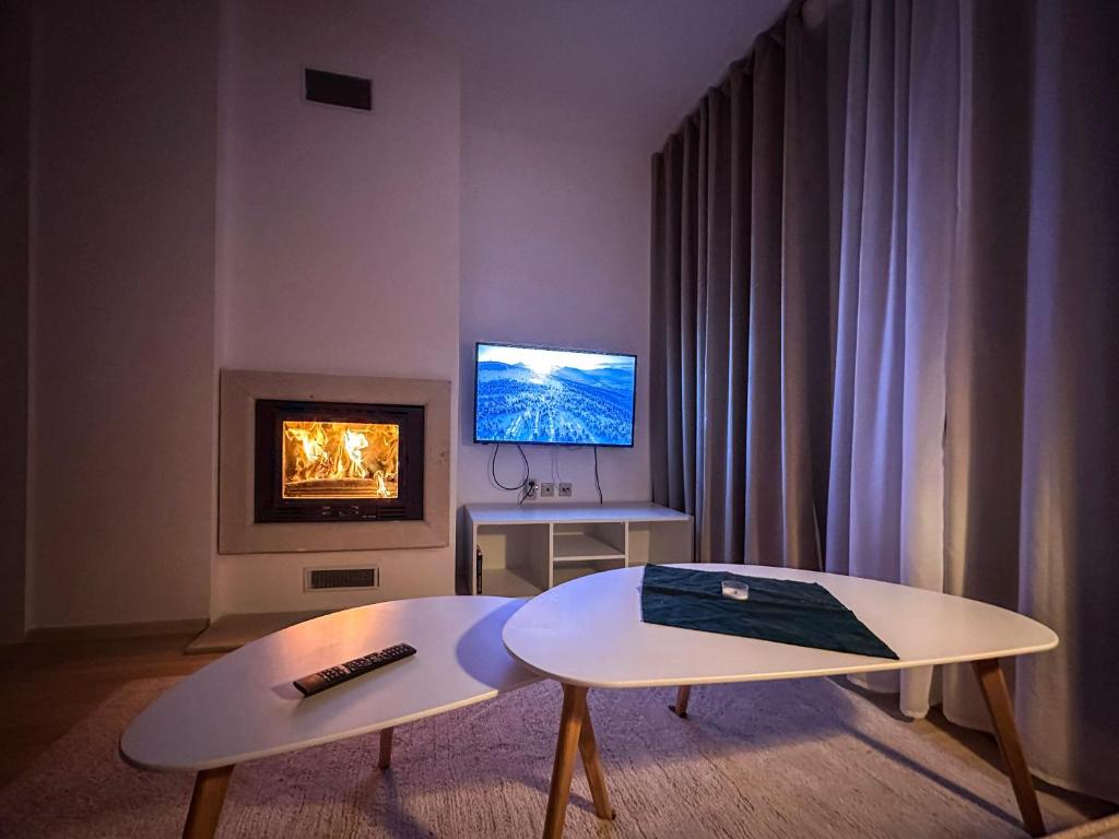 TV a/nebo společenská místnost v ubytování Bansko Ski Resort Apartment 2-3 people