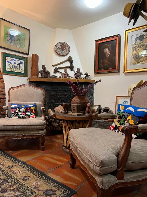 Posezení v ubytování Casa Tlaquepaque