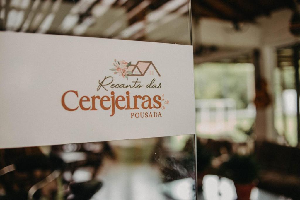 Certifikát, hodnocení, plakát nebo jiný dokument vystavený v ubytování Pousada Recanto das Cerejeiras