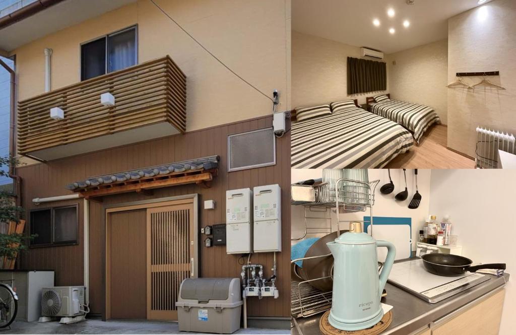 四海一家(101) 日本一戸建 【天下茶屋から徒歩8分】最大5名宿泊可能廚房或簡易廚房