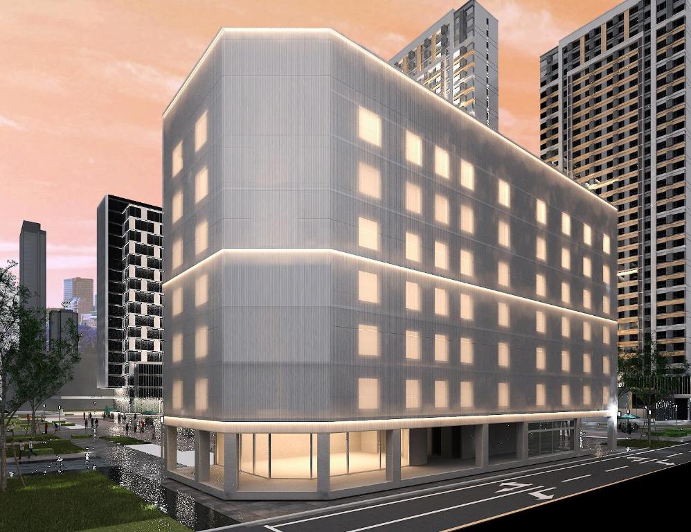 una representación de un edificio alto en una ciudad en 宜蘭東旅, en Yilan City