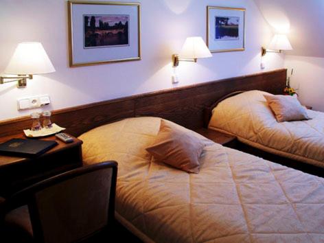 Postel nebo postele na pokoji v ubytování Hotel Restaurant Modrá Hvězda