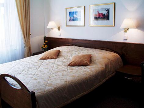Postel nebo postele na pokoji v ubytování Hotel Restaurant Modrá Hvězda