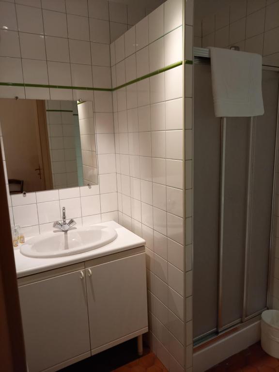 Koupelna v ubytování Hotel de la Halle