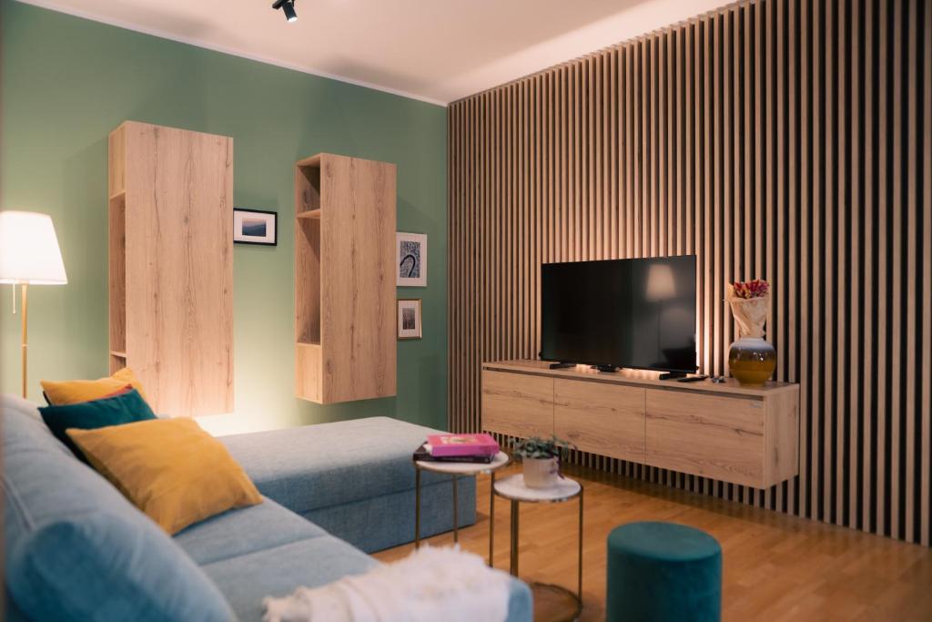 TV a/nebo společenská místnost v ubytování Peak Haven apartments, Pohorje