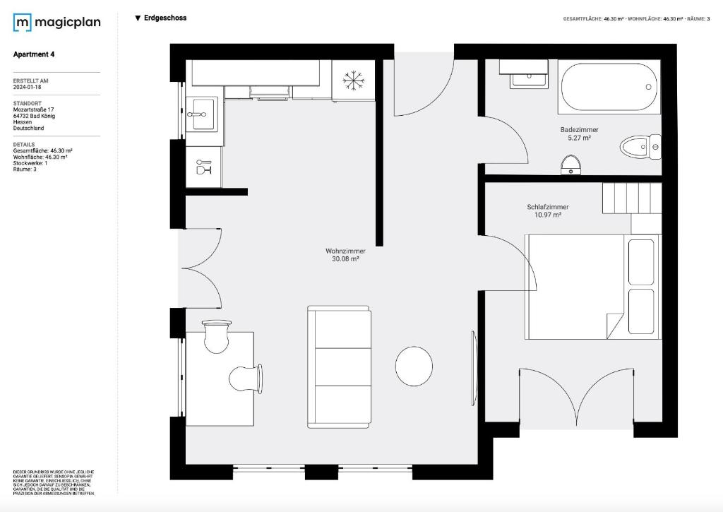 Půdorys ubytování Apartment 4