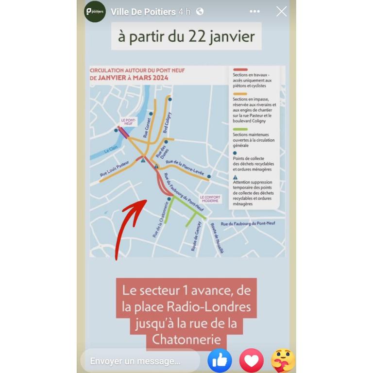 a screenshot of a map on a cell phone at LE PERCHOIR-POITIERS-LaConciergerie in Poitiers
