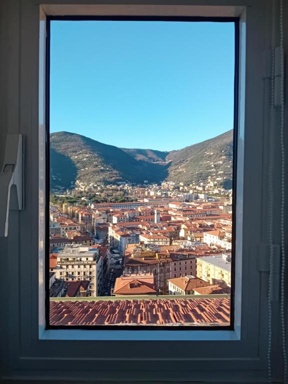 a view of a city from a window at bijou loft in La Spezia