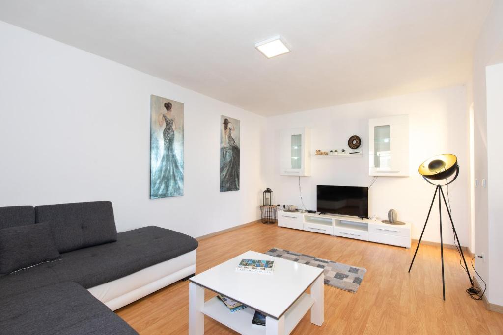 Televízia a/alebo spoločenská miestnosť v ubytovaní Tom's House Njivice