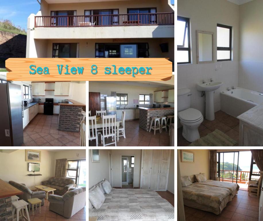 a collage of pictures of a sea view sleeper at Sea View in Coffee Bay