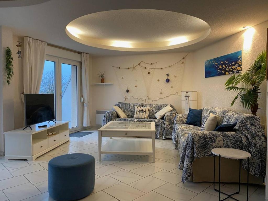 Χώρος καθιστικού στο Superbe duplex au centre de Trégastel avec WiFi et garage privé - FR-1-368-52