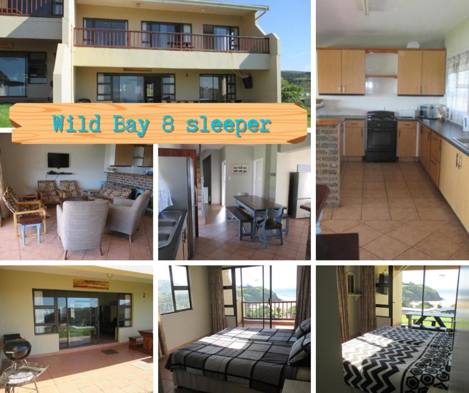 a collage of pictures of a wild bay sleeper at Wild Bay - Hole in the Wall Resort in Coffee Bay
