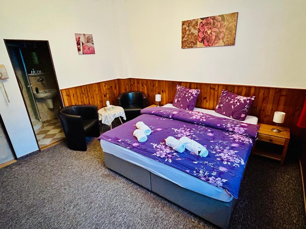 Postel nebo postele na pokoji v ubytování Penzion Chaloupka