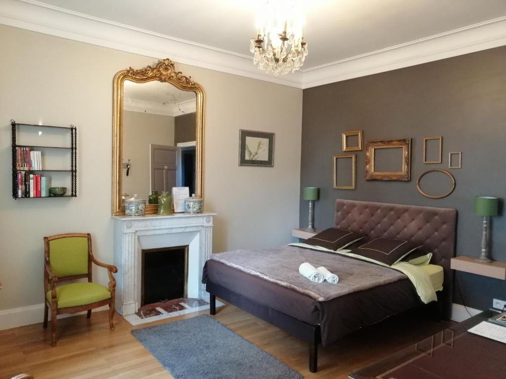 Postel nebo postele na pokoji v ubytování Chambres d'Hôtes de luxe Côté Parc-Côté Jardin avec parking privé gratuit