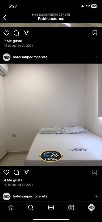 Una foto de una cama en una habitación en Hotel san Pedro en Cereté