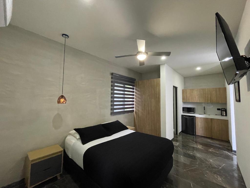 Kuchyň nebo kuchyňský kout v ubytování Hotel Suites La Negra