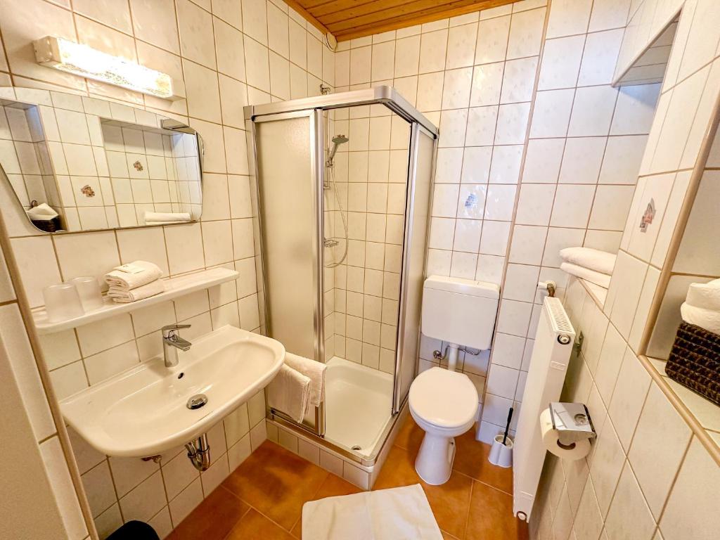 Koupelna v ubytování Frühstückspension Seeblick