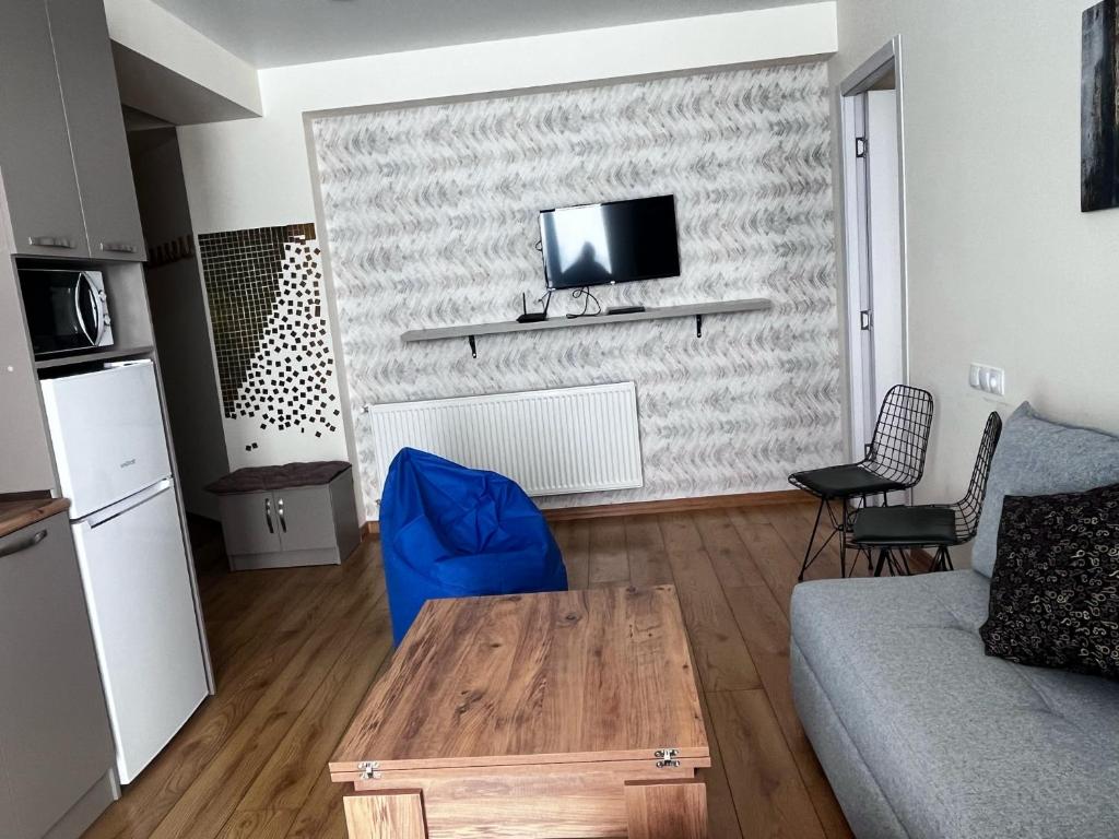 TV a/nebo společenská místnost v ubytování Delux apartment for 6 guest, new gudauri