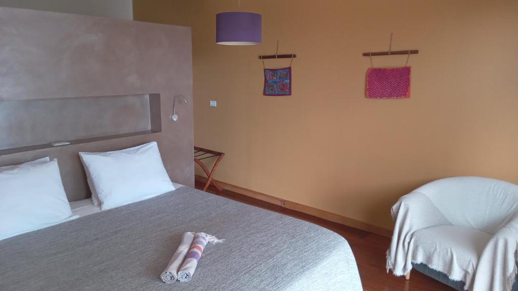 Postel nebo postele na pokoji v ubytování Villa F&B