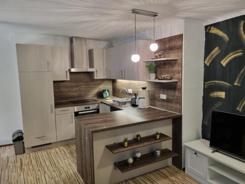 Kuchyň nebo kuchyňský kout v ubytování Haus am Soleweg