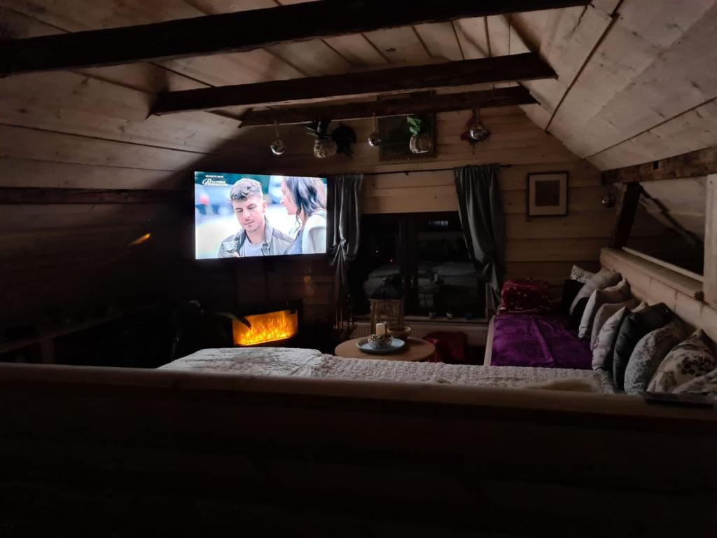 TV a/nebo společenská místnost v ubytování Wellness-Beskydy