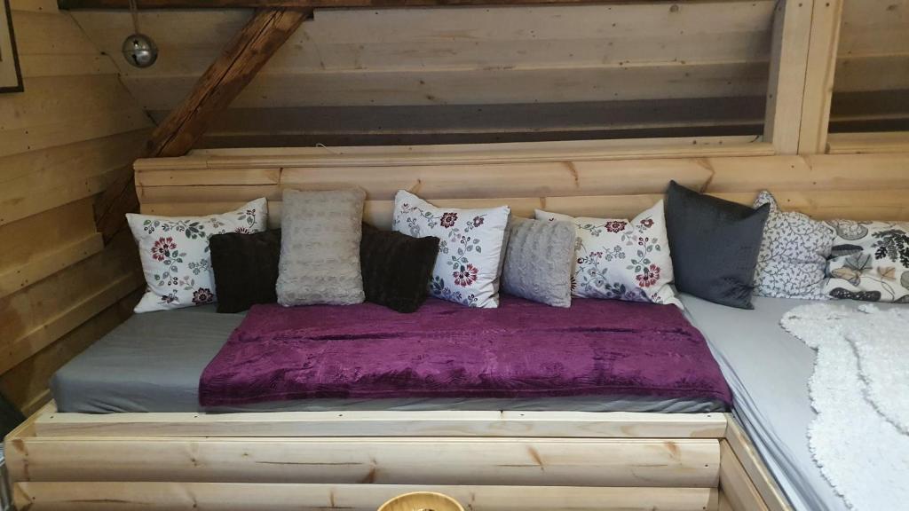 Postel nebo postele na pokoji v ubytování Wellness-Beskydy
