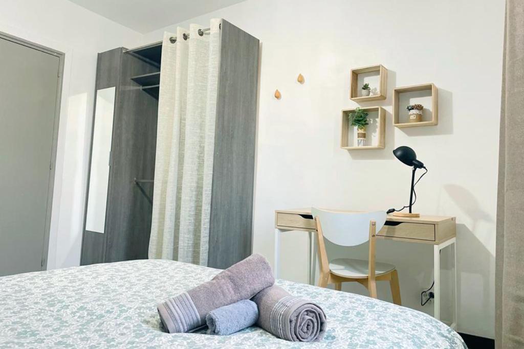 Postel nebo postele na pokoji v ubytování MyHome