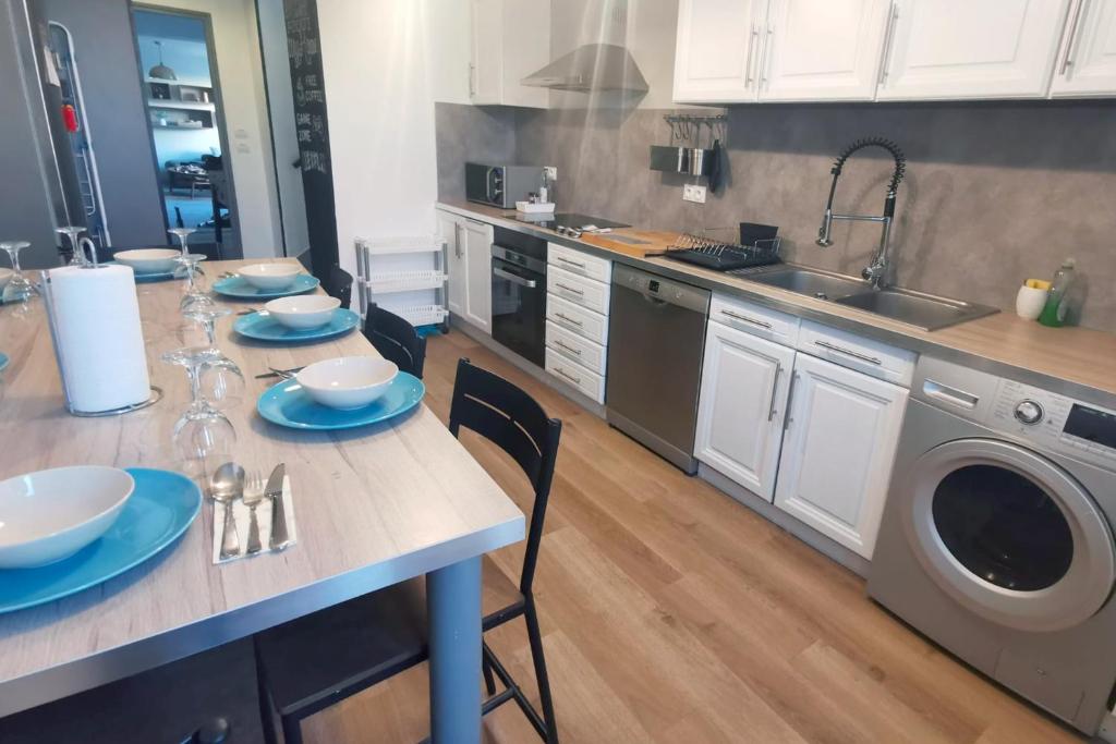 Kuchyň nebo kuchyňský kout v ubytování MyHome