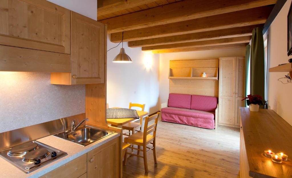 Kuchyň nebo kuchyňský kout v ubytování Residence Civetta