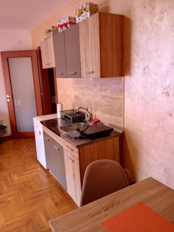 Kuchyň nebo kuchyňský kout v ubytování Apartman Radmanovac
