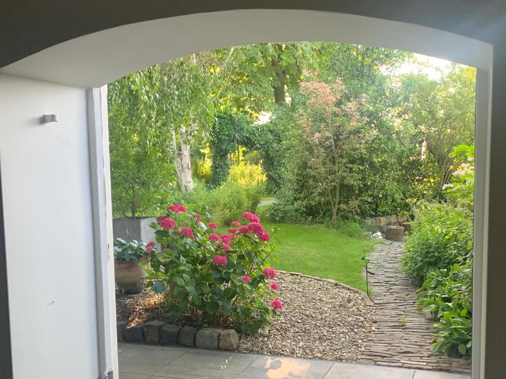 Zahrada ubytování B&B De Vlasboerderij