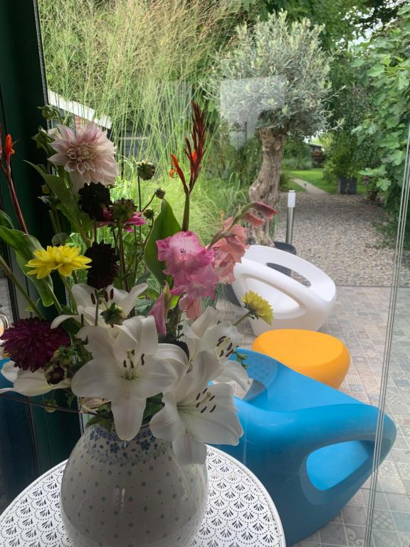 Zahrada ubytování B&B De Vlasboerderij
