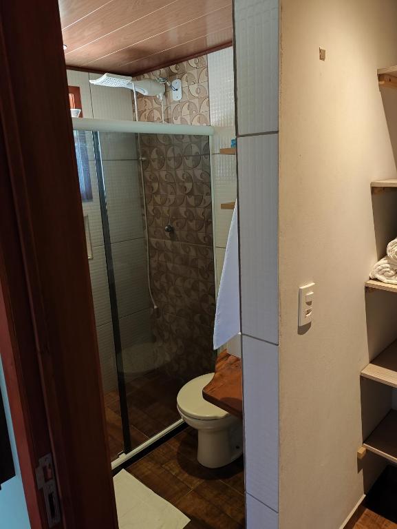 Koupelna v ubytování Chalé bela vista