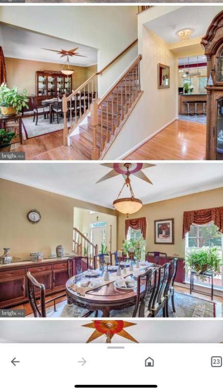 two pictures of a dining room and a living room at PEACE HOME(EVENTS ALLOWED) in Hughesville