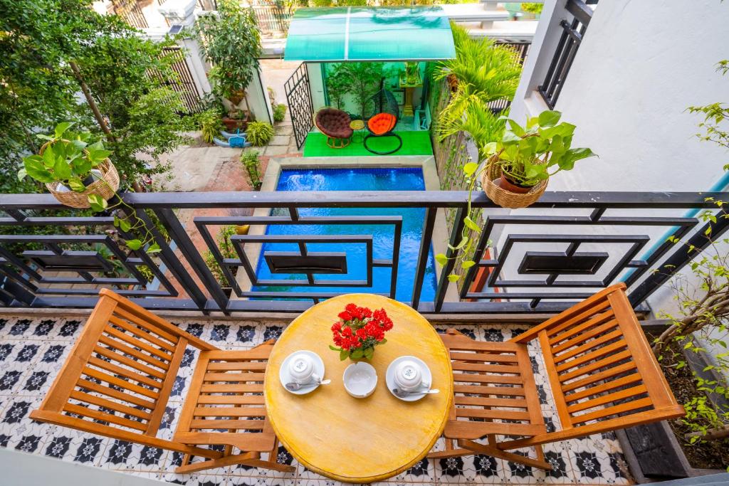 Balkón nebo terasa v ubytování Angkor Rithy Boutiquese